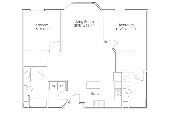 Floor Plan  Grand Forks ND Two Bedroom Apartment