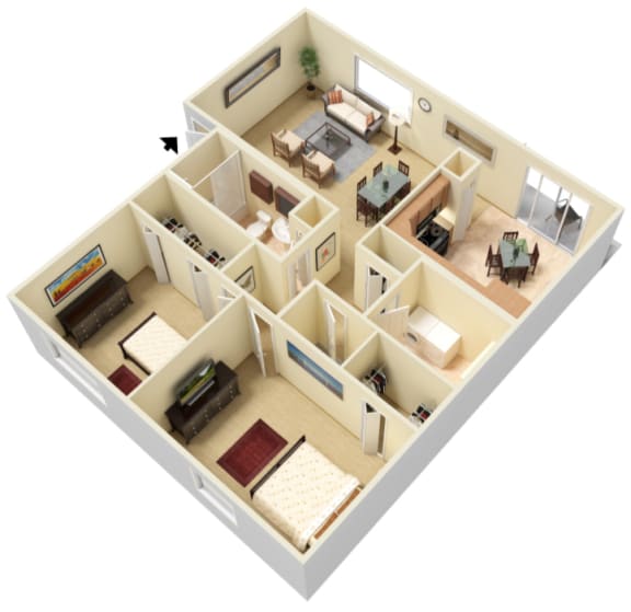Floor Plans of Burberry Place Apartments in Lafayette, IN