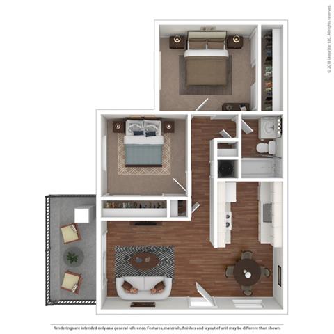 Filled Out Floor Plan at Clayton Creek Apartments, California, 94521