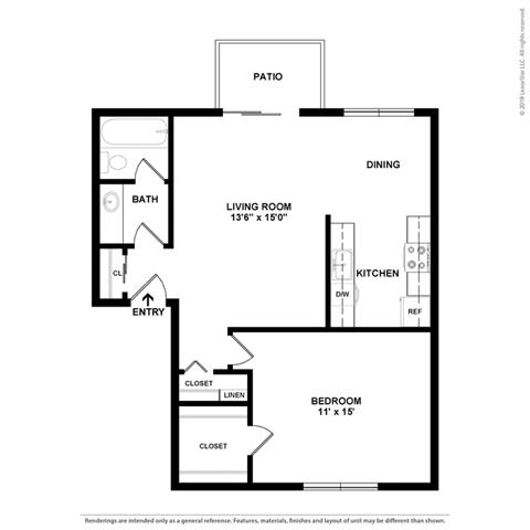 2d floor plan at Fairmont Apartments, Pacifica