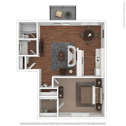 1 Bedroom Layout at Fairmont Apartments, Pacifica, California