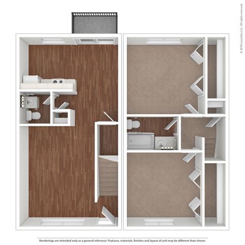 2 bed layout at Fairmont Apartments, Pacifica