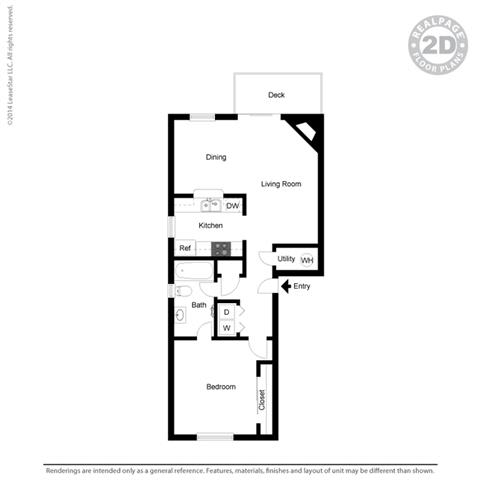 1 bedroom layout 1 bedroom layout at Cypress Landing, Salinas