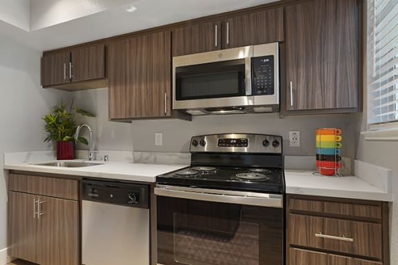 All Electric Kitchen at Clayton Creek Apartments, Concord, California