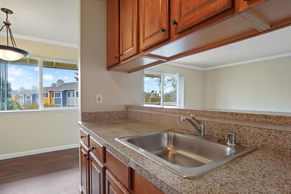 Double Sink With Integrated Sprayer Double Sink With Integrated Sprayer at Fairmont Apartments, Pacifica, CA, 94044