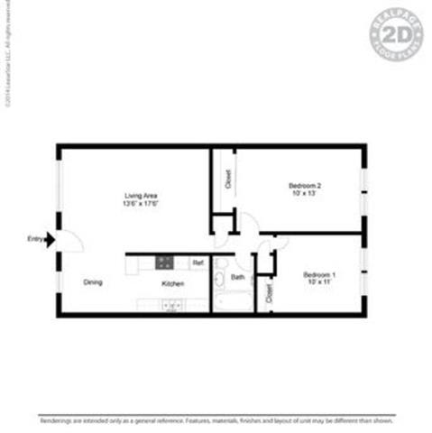 2d Monterey Pine Floor Plan 2d Monterey Pine Floor Plan at Peninsula Pines Apartments, South San Francisco