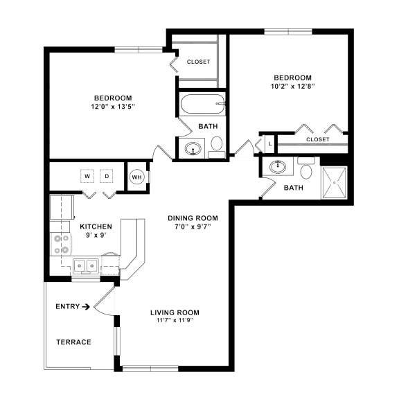 2 Bedroom | 2 Bathroom 984 sqft