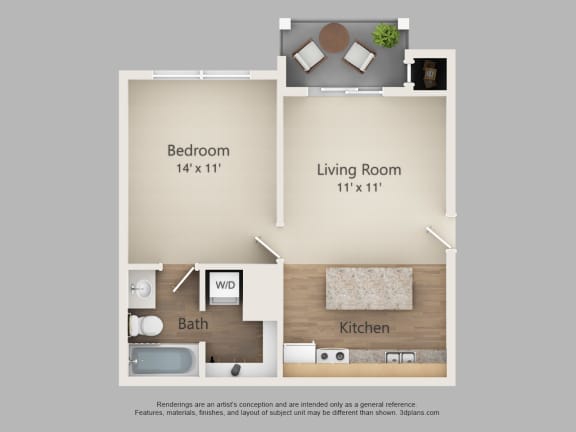 Floor Plan  Beds:&#xA0;1, Baths:&#xA0;1, SQFT:&#xA0;555 - Atlantic Brookwood