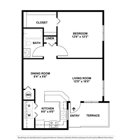 Alexander 1 Bed | 1 Bath | 748 sq ft- Boca Colony