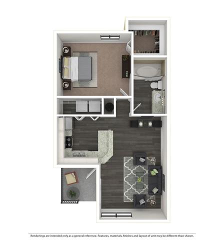 Floor Plan  Areca 1 Bed | 1 Bath | 730 sq ft- Boca Colony