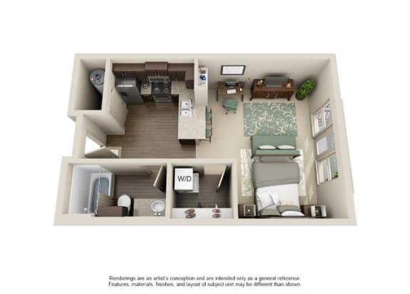 Floor Plan  E1&#xA;Studio unit&#xA;503 Avg sq. ft.