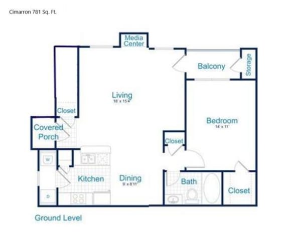  Floor Plan A1B - Cimarron (Lower)