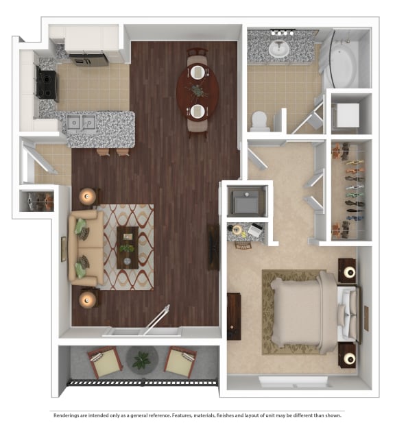 Floor Plan  Plan A 1 Bed | 1 Bath | 814 sq ft- Vintage Park Apartments