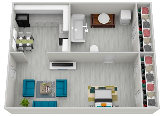 527 Square-Feet Studio A Floor Plan Unit at Elite at Lakeview in College Park, GA