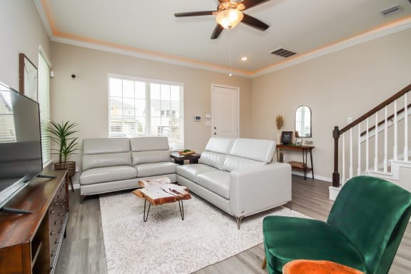 Living Room Interior at Pradera Oaks, Bonney, 77583