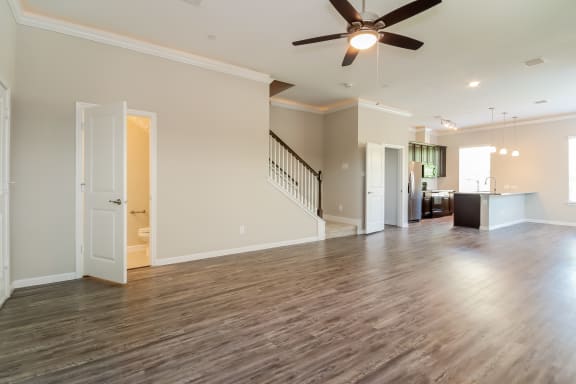 Spacious Living Area with Luxury Laminate Wood Flooring