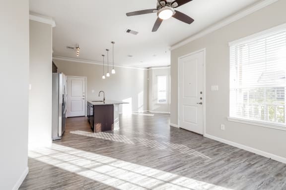 Spacious Living Area with Luxury Laminate Wood Flooring
