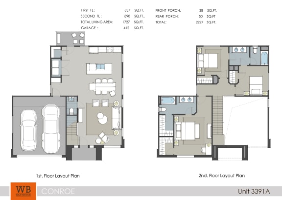 3391A Floor Plan at Lakeside Conroe, Montgomery