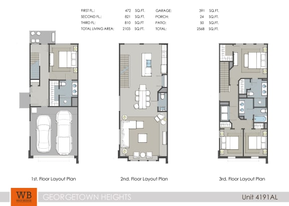 4191 2,552-to2,580 Sq.Ft. Floor Plan at Georgetown Heights Residents, Georgetown, TX