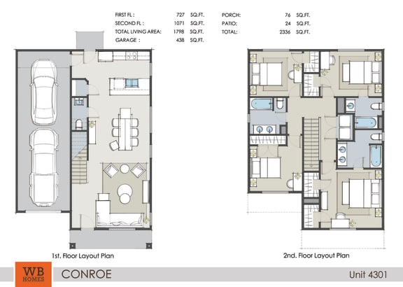 4301 Floor Plan at Lakeside Conroe, Montgomery, TX, 77356