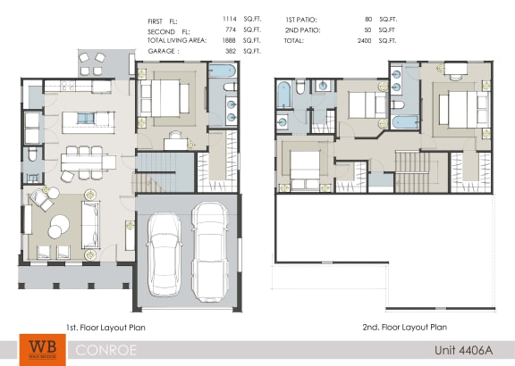 4406A Floor Plan at Lakeside Conroe, Montgomery, 77356