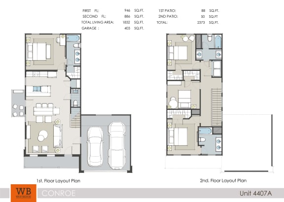4407A Floor Plan at Lakeside Conroe, Montgomery, Texas