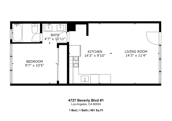  Floor Plan 1 Bedroom 1 Bathroom