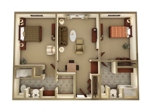Two bedroom living option at Aberdeen Heights Assisted Living