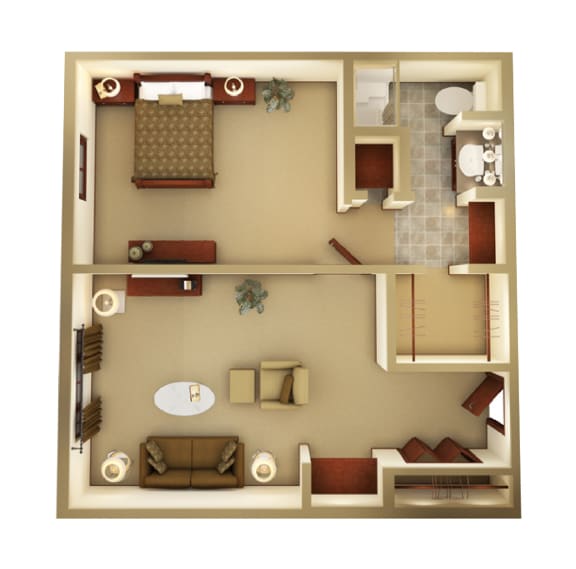 one bedroom living option at Aberdeen Heights Assisted Living