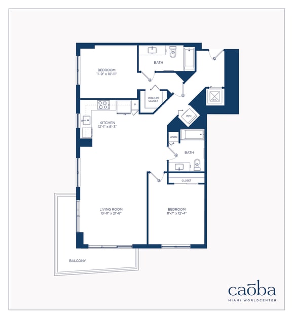 B4 Floor Plan at Caoba Miami Worldcenter, Miami, FL