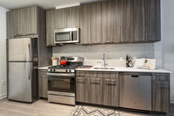 Model kitchenat Trove Apartments, Virginia, 22204