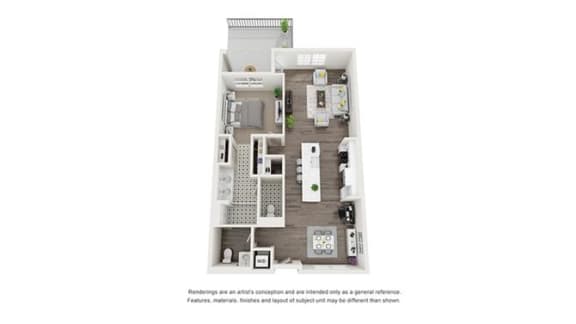 2 Bedroom Floor Plan at Arrive Los Carneros II, California, 93117
