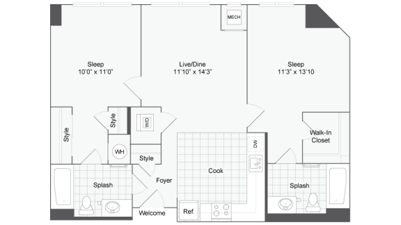 Floor Plan  Floorplans - Columbus 2 Bed