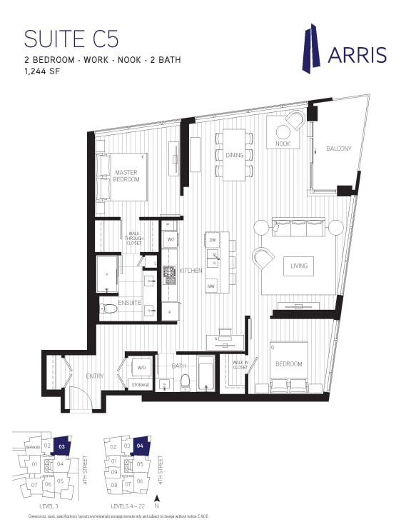  Floor Plan Premium 2 Bedroom Suite C5