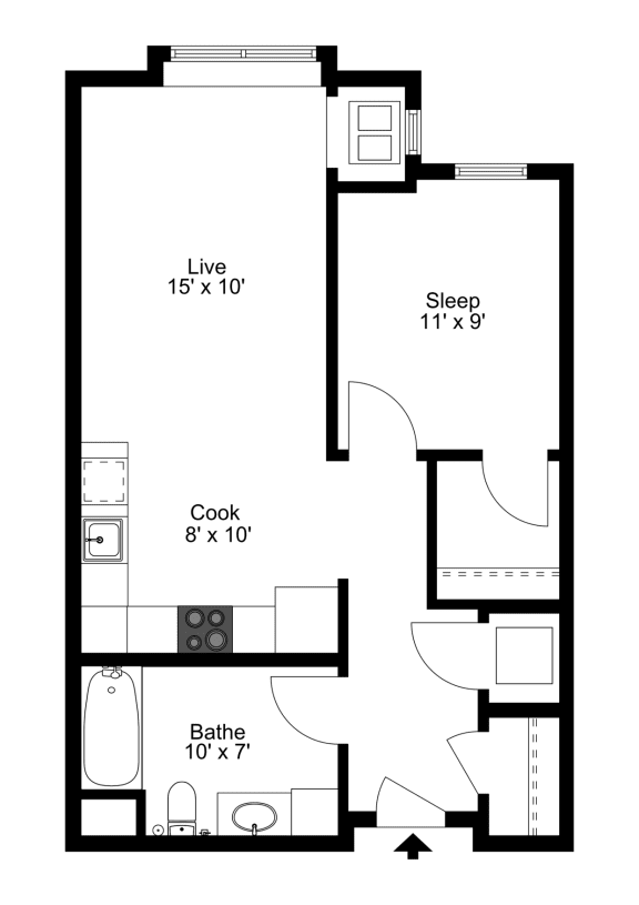 Floor Plan  The Verona Floor Plan at One Glenn Place, Fitchburg, WI, 53711