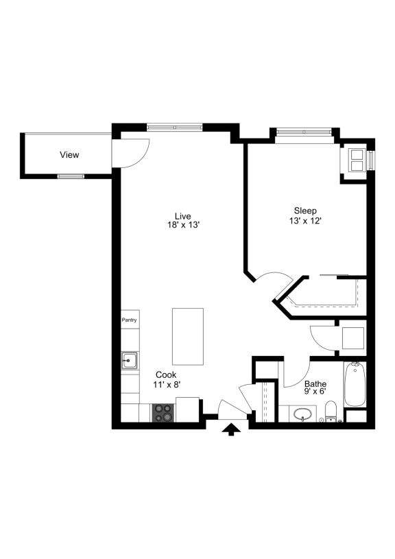 The Sauk City Floor Plan at One Glenn Place, Wisconsin, 53711
