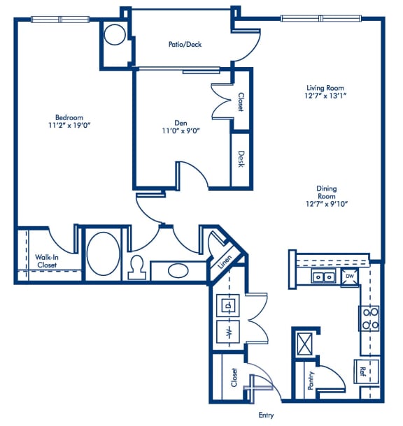 2.1 floorplan 2.1 floorplan with 1029 square feet at The Crossings at Russett, Laurel, MD