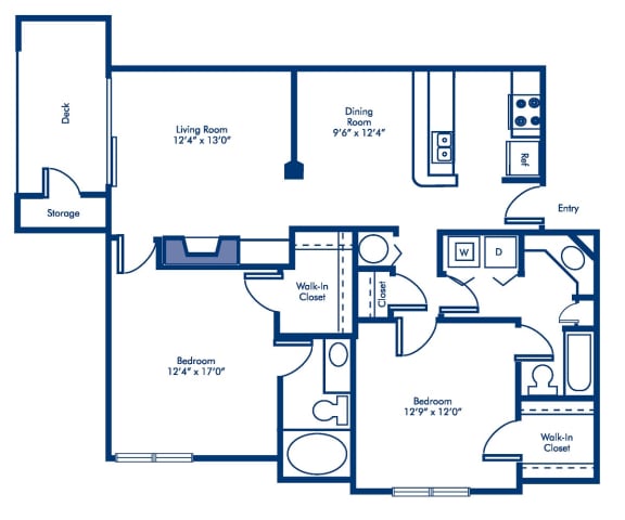 2.2B floorplan with 1118 square feet at The Crossings at Russett, Laurel