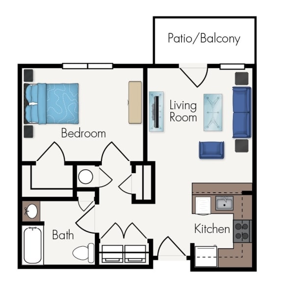 One bedroom Terrace floor plan