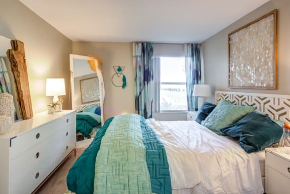 Beautiful Bright Bedroom With Wide Windows at Fusion Apartments, Orlando, FL