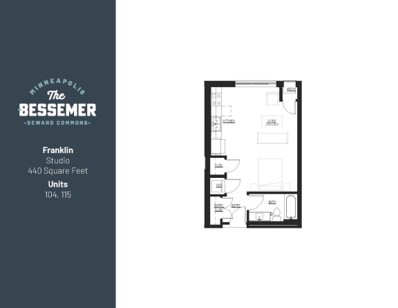 Floor Plan  Franklin Floor Plan at The Bessemer at Seward Commons, Minnesota, 55404