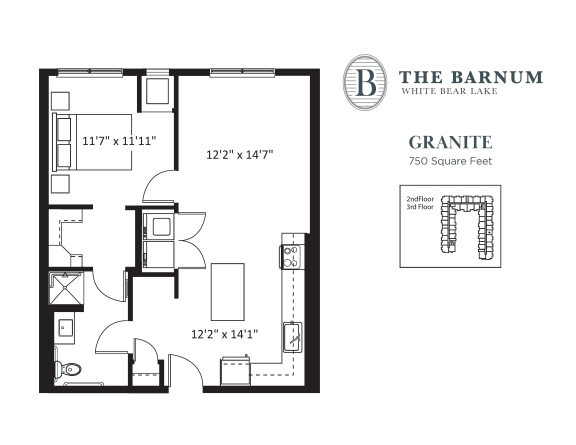 Floor Plan  Granite Floor Plan at The Barnum, Minnesota, 55110