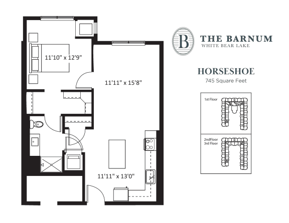 Horseshoe Floor Plan at The Barnum, White Bear Lake, MN