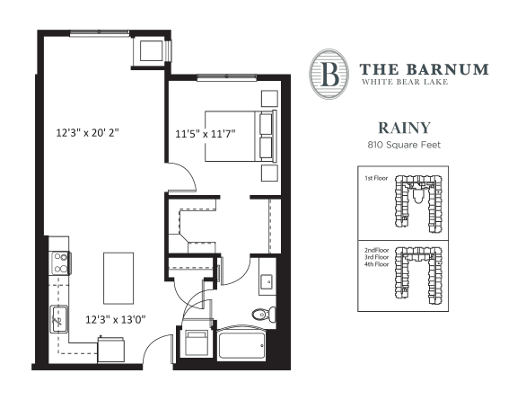 Rainy Floor Plan at The Barnum, Minnesota
