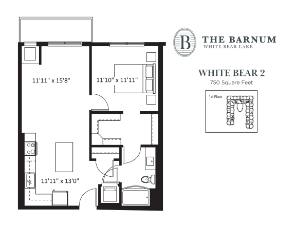 Floor Plan  White Bear Floor Plan at The Barnum, White Bear Lake, 55110