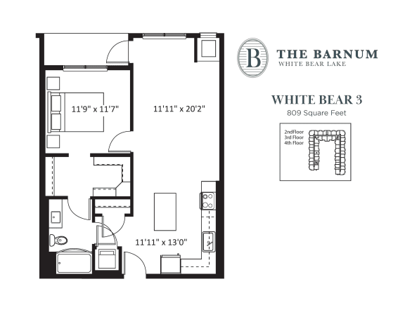 White Bear Floor Plan at The Barnum, White Bear Lake, MN