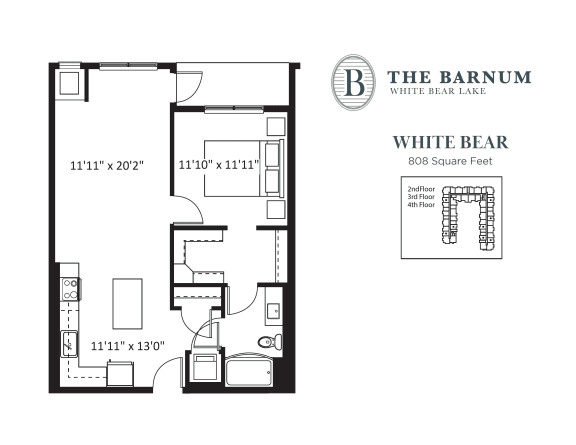 White Bear Floor Plan at The Barnum, White Bear Lake, MN, 55110