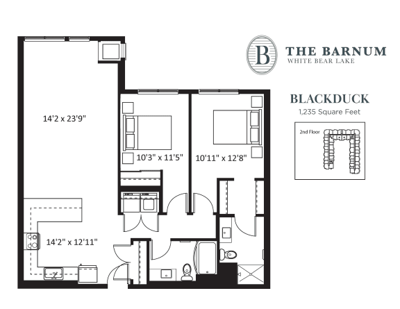 Blackduck Floor Plan Blackduck Floor Plan at The Barnum, White Bear Lake, 55110