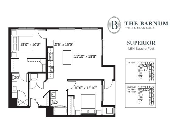 Floor Plan  Superior Floor Plan at The Barnum, White Bear Lake, Minnesota