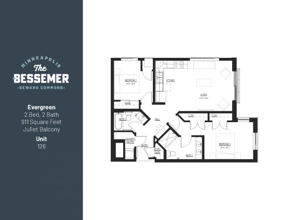 Evergreen-juliet Floor Plan Evergreen-juliet Floor Plan at The Bessemer at Seward Commons, Minneapolis, MN